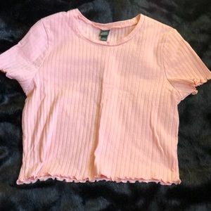 Pink stretchy crop top